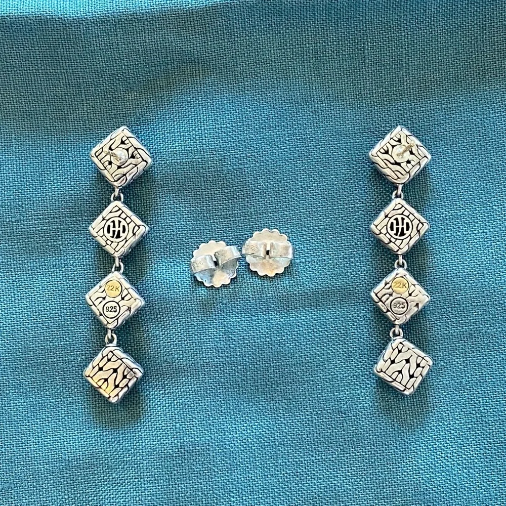 John Hardy Paul Four-Square Drop Earrings - Picture 8 of 10
